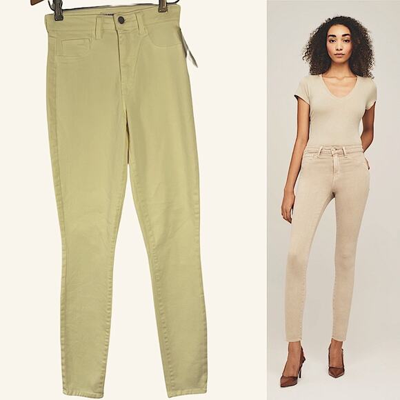 L’AGENCE Pale Yellow High Rise Skinny Jeans Size 25 NWT - Picture 1 of 6